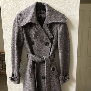 New York & Company Brown Tweed Coat size 4